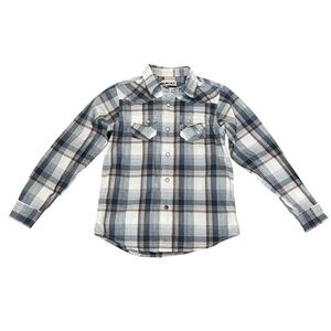Ariat Boys Haston Retro Snap Long Sleeve Western Plaid Shirt | Size S/8